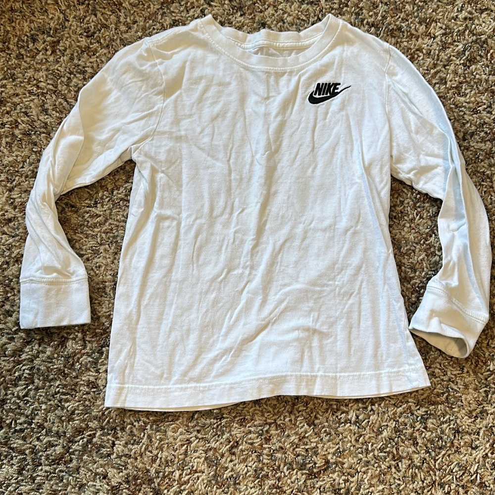 Nike White Long Sleeve Tee Classic Crew